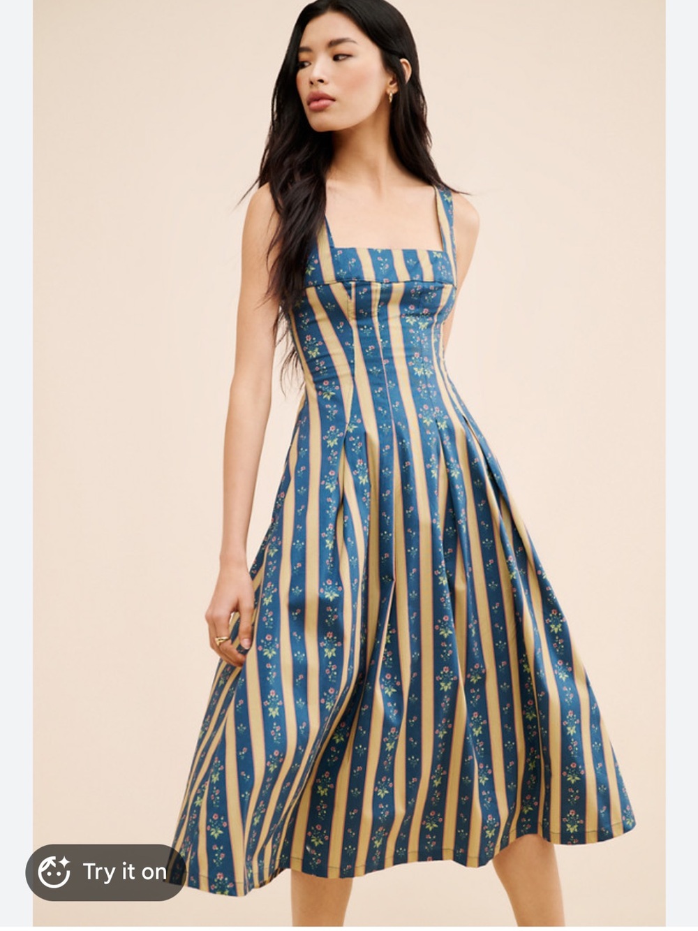 WeWoreWhat Corset Pleated Midi Dress